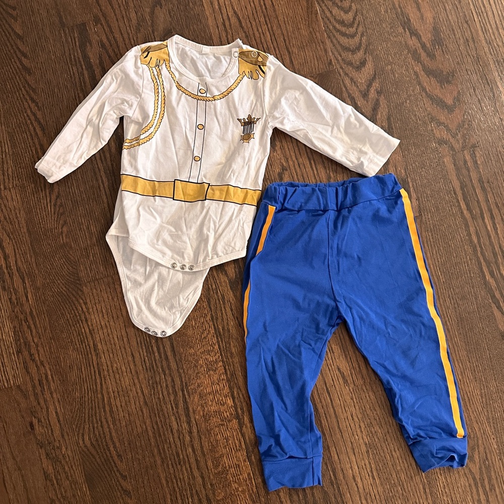 Prince Eric toddler White and Blue Baby Outfit Set